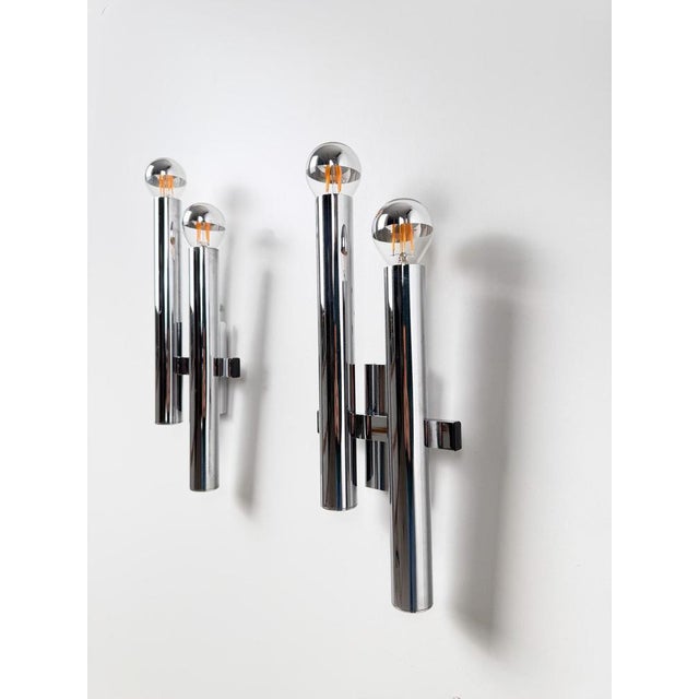 Mid-Century Italian Chrome Sconces attributed to Sciolari, 1970s, Set of 2 For Sale - Image 10 of 18