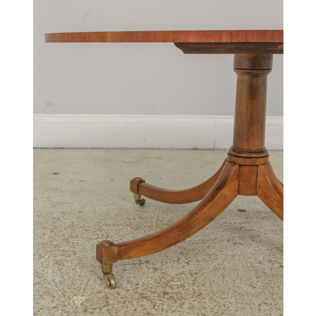 Baker Yew Wood Elliptical Oval Coffee Table Chairish