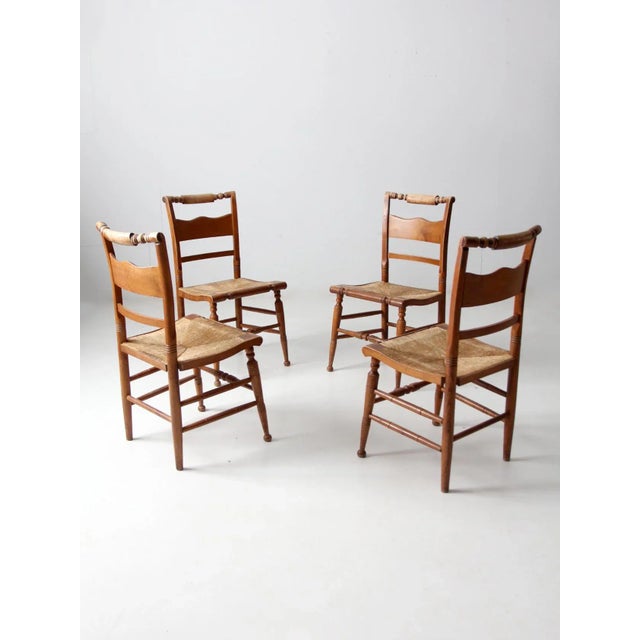 Farmhouse Vintage Tell City Chair Company Dining Chairs Set of 4 For Sale - Image 3 of 12