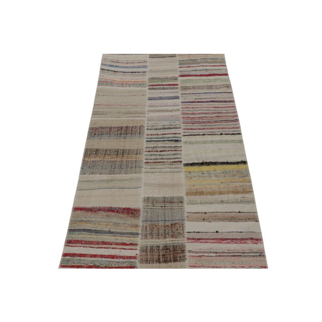Contemporary Rug & Kilim’s Patchwork Kilim in Polychromatic Stripes For Sale - Image 3 of 7