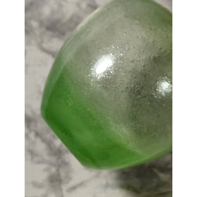 Vintage Pulegoso Style Blown Glass Green Apothecary Jar For Sale - Image 11 of 12
