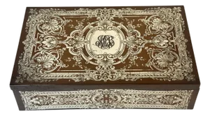 Rococo Revival Style Mixed Metal Copper & Silver Humidor, Atrib. Gorham, 1870