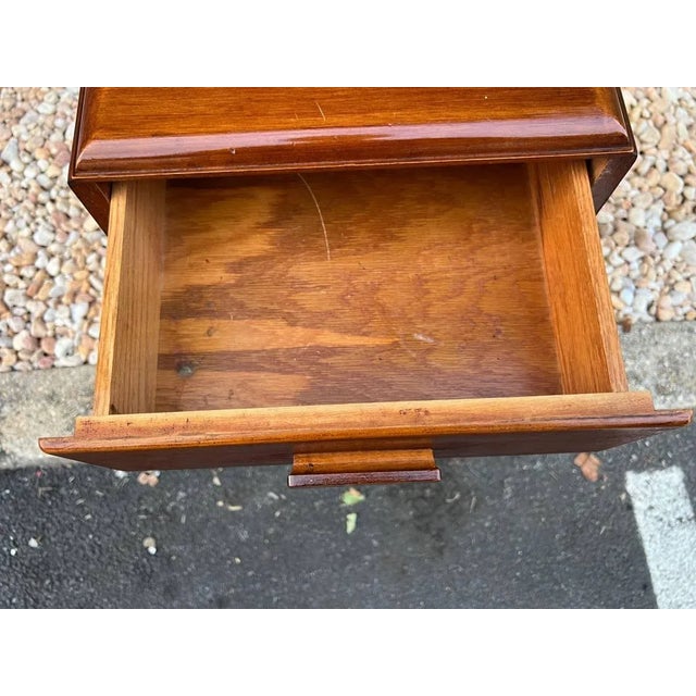 Art Decor Style Mahogany Burled Wood Open Space Bedside Table or Side Cabinet. For Sale - Image 9 of 11