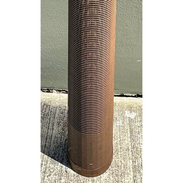 Mid-Century Modern Vintage Monumental Woven Metal Floor Lamp For Sale - Image 3 of 12