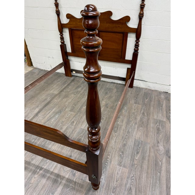 Vintage Full Size Thomasville Heirloom Collection Cherry Wood Four Poster Bed For Sale - Image 16 of 18