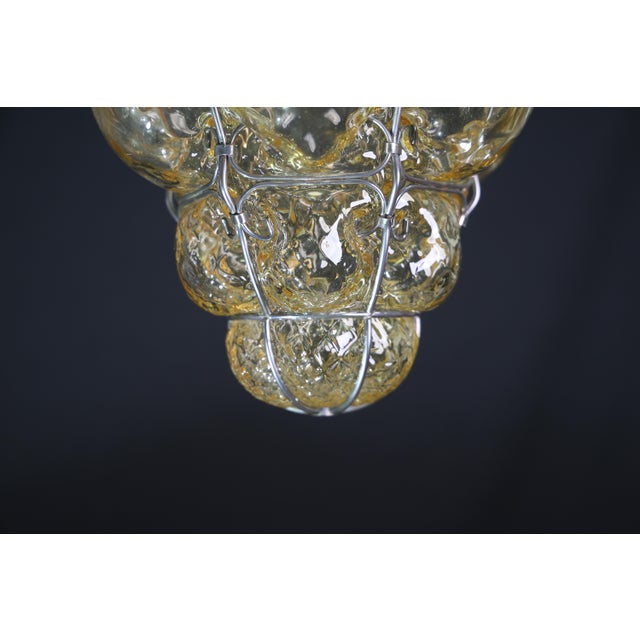 Glass 1970s Orange Colour Venetian Lantern Attributed to Seguso Murano Glass For Sale - Image 7 of 15