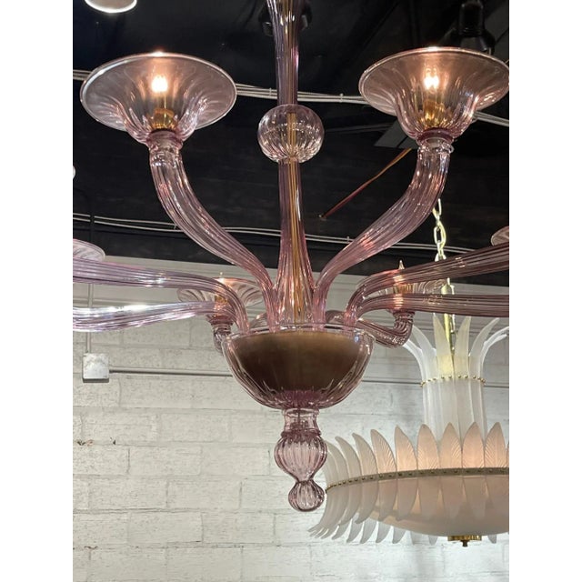 2000 - 2009 Murano Amethyst 8-Light Chandelier For Sale - Image 5 of 9