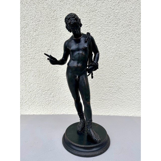 Praxiteles, Large Bronze Sculpture Narcissus of Pompeii, 1890s, Bronze For Sale - Image 18 of 18
