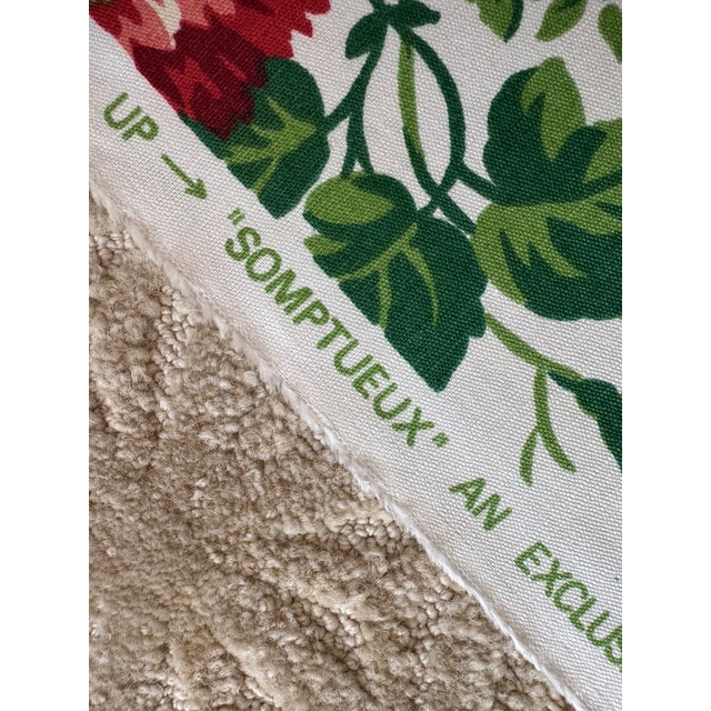 Schumacher VTG Schumacher “Somptueux” Floral Decor Fabric 5.5 Yards Cotton Designer Drapery Upholstery Textile For Sale - Image 4 of 5