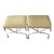 Vintage Wrought Iron Velvet Cushioned Faux Tassel X Benches For Sale