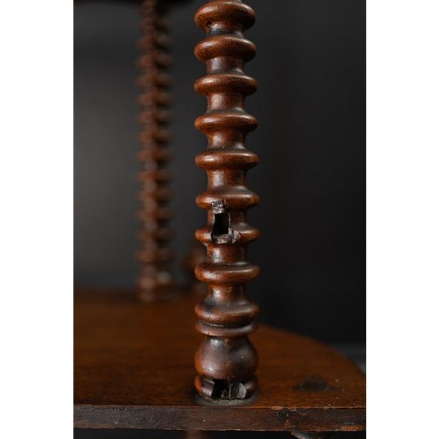 Antique Victorian Spool Turned Etagere, Tabletop Display Shelf With Serpentine Front For Sale - Image 16 of 17