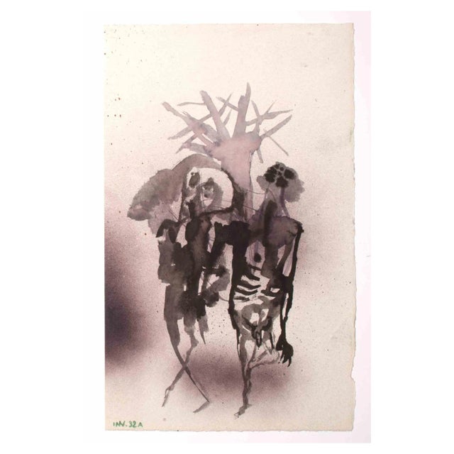 Leo Guida, Ghosts, Original Watercolor, 1980s For Sale