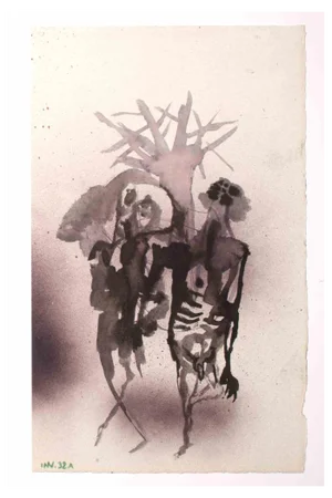Leo Guida, Ghosts, Original Watercolor, 1980s