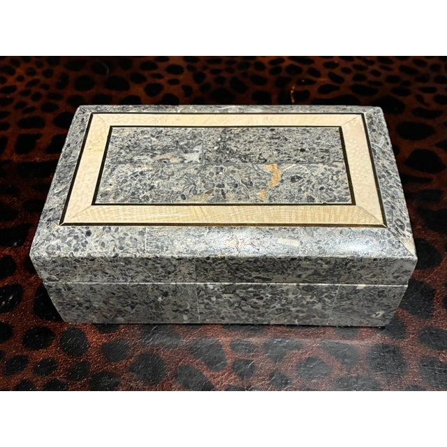 Tessellated Stone Jewelry Box From Maitland-Smith For Sale - Image 10 of 12