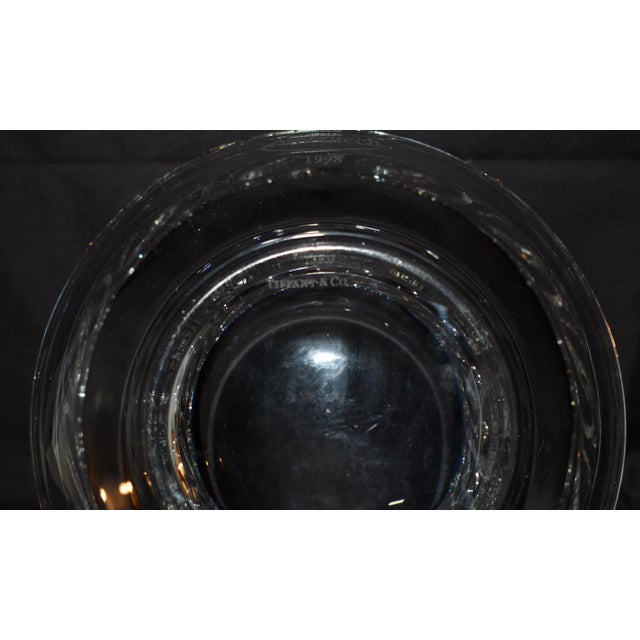 Tiffany & Co. Commemorative Clear Art Glass Crystal Bowl W/Waves & Dolphins For Sale - Image 11 of 14