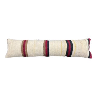 Turkish Hemp Pillow Cushion Natural Beige Brown Cushion Cover 12"x46" For Sale