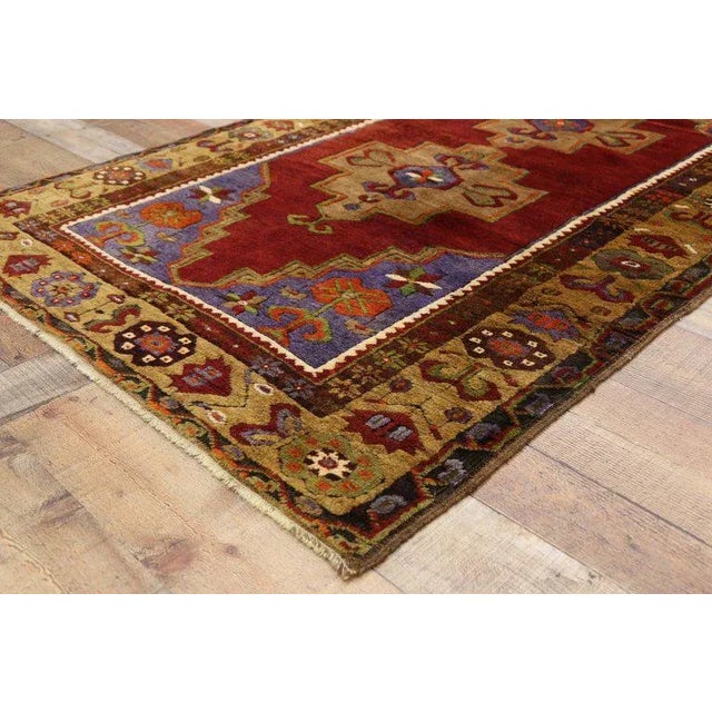 Tribal Vintage Mid-Century Turkish Oushak Rug - 3′5″ × 5′11″ For Sale - Image 3 of 8