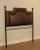 French Wrought Iron & Brown Leather Full Size Headboard For Sale - Image 3 of 13