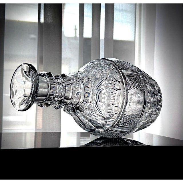 Glass Vintage French Magnum Cut Crystal Decanter with Numbered Stopper, 1950s For Sale - Image 7 of 17