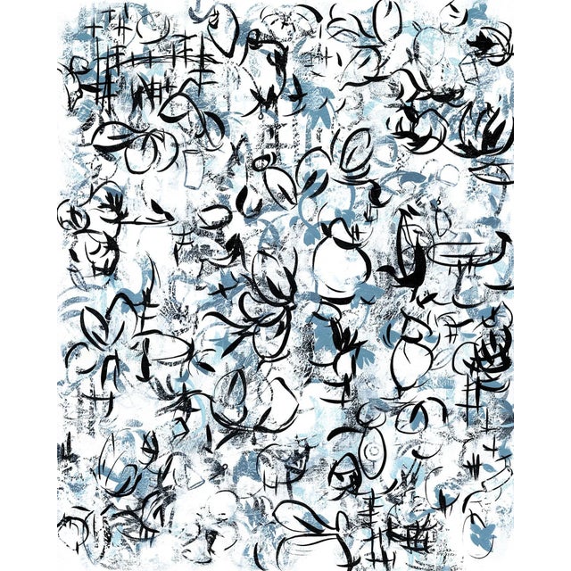 Belonging No.23 - Vertical Textured Abstract Painting on Canvas, Black and White Contemporary Wall Art For Sale