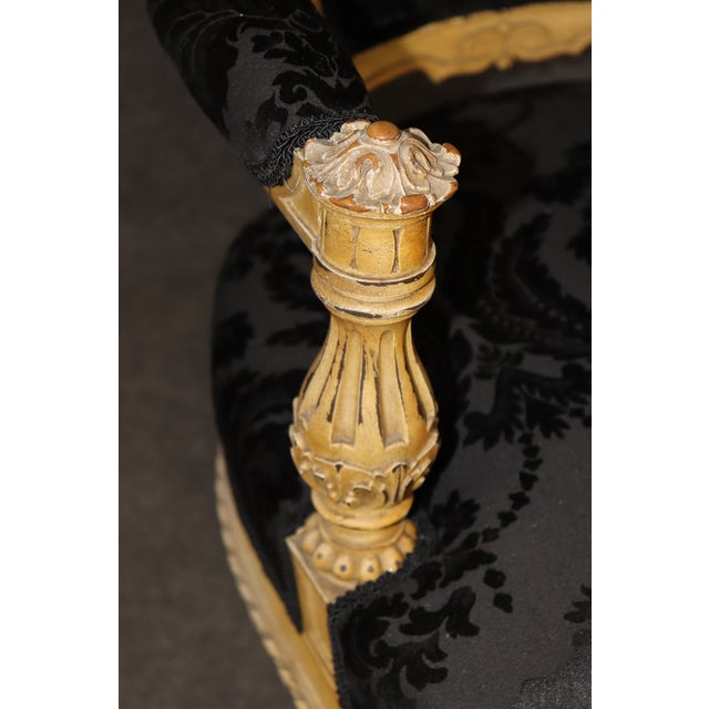 Pair Napoleonic Painted and Carved Armchairs For Sale In Philadelphia - Image 6 of 8