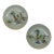 Pair of Vintage Kutani Japan Hand-Painted Porcelain Scenic Dishes For Sale