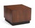 A mid century walnut side table on a black plinth base, with the original castors. This design is often attributed to both...