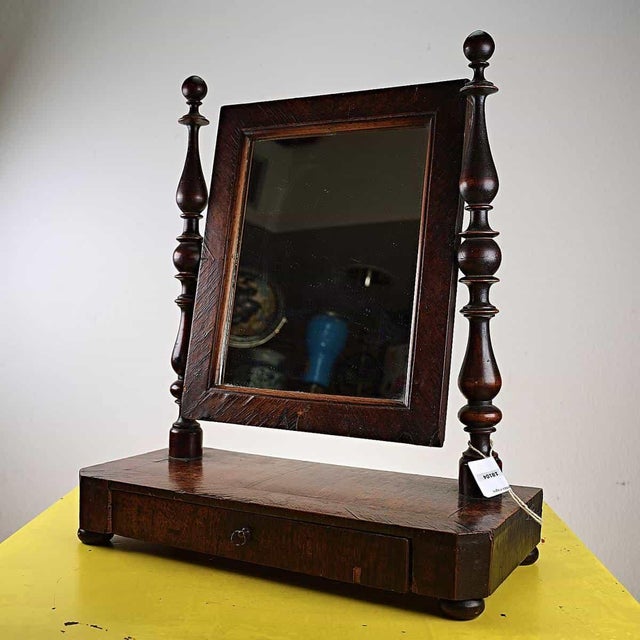 Antique Wooden Table Mirror For Sale - Image 6 of 6