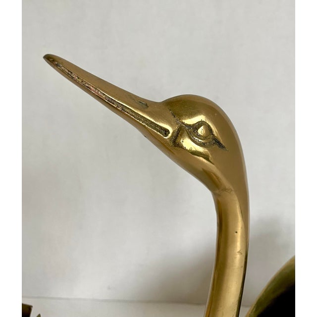 Pair of Mid-Century Brass Figurative Swan Planters Cachepots For Sale In Los Angeles - Image 6 of 10