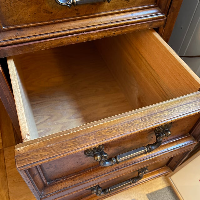 Wood 1960s Drexel Heritage Jr Executive Georgian Style Partners Desk For Sale - Image 7 of 12