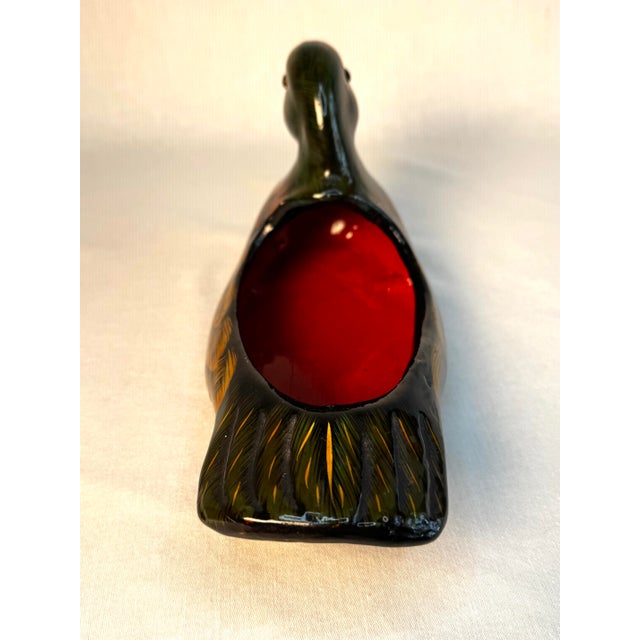 Mid 20th Century Folk Art Style Painted Duck Dish For Sale - Image 9 of 11