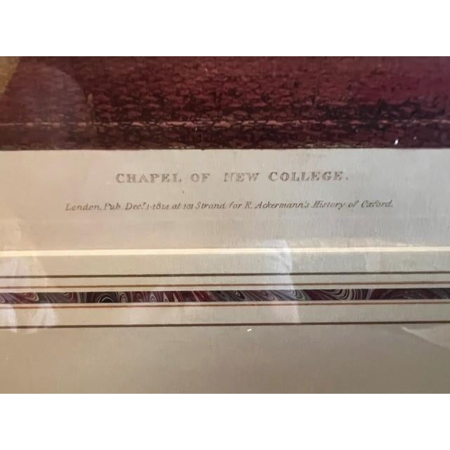 English Antique Art Print - Chapel of New College - Oxford For Sale - Image 3 of 5