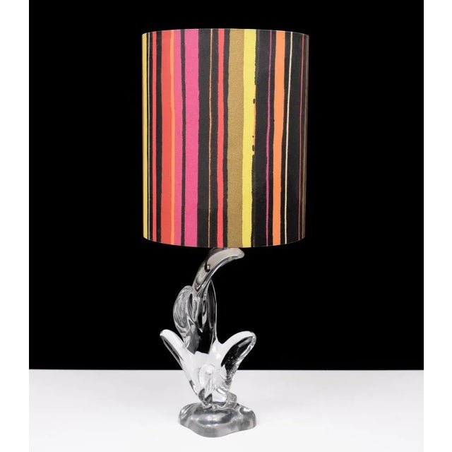 Mid-Century Modern Cactus Table Lamp in Crystal Glass from Vannes the Chatel, France, 1960s For Sale - Image 3 of 8