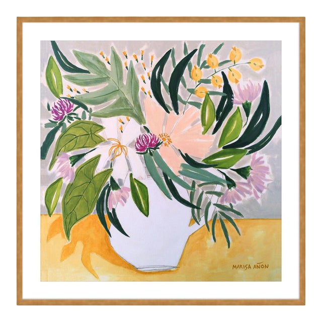 Flowers from Chelva by Marisa Anon in Gold Frame, XS Art Print For Sale