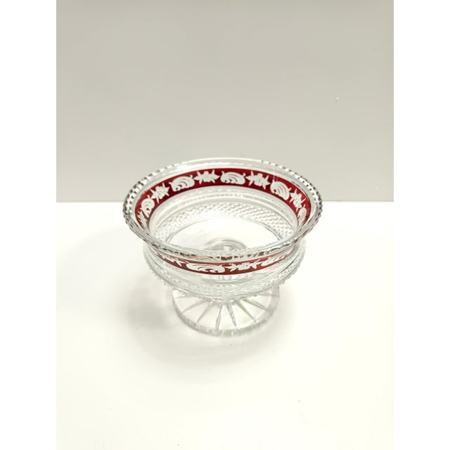 1960s Transparent and Red Crystal Vide-Pouch, Czech Republic, 1960s For Sale - Image 5 of 10