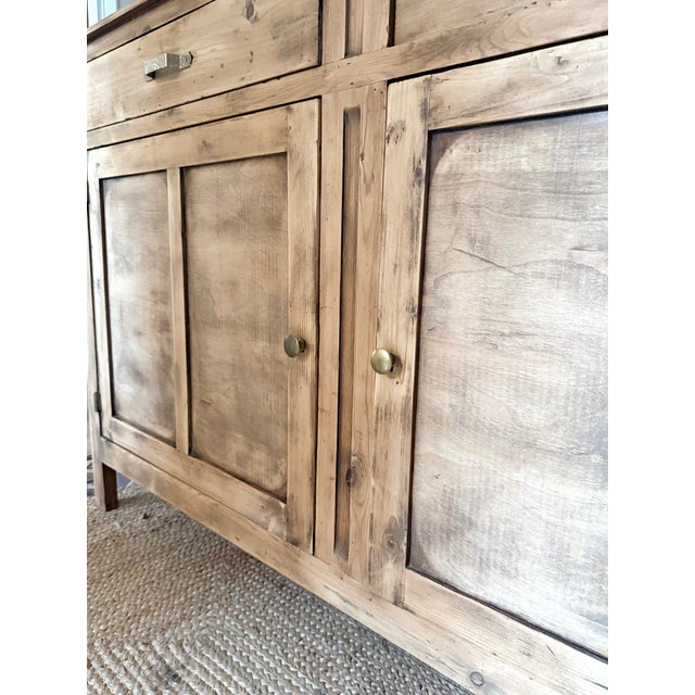 Parisian Artisanal Buffet in Raw Wood by R. Maiorana, France, 1940s For Sale - Image 6 of 18