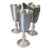 Vintage Mid-Century Modern Pewter Cordials Elegant Dining Barware Entertaining - Set of 6 For Sale