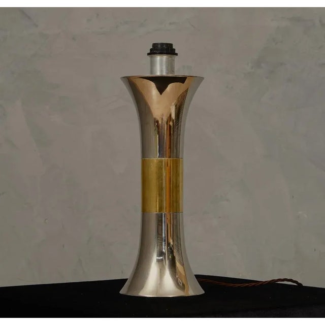 Brass and Chrome Table Lamp, 1970 For Sale - Image 9 of 9
