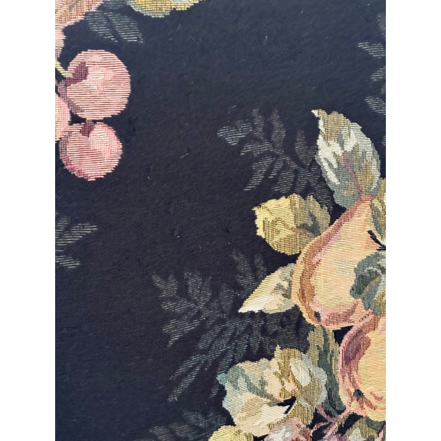 Late 20th Century French Louis XV Style Bergere Chair Upholstered in Pomegranate and Floral Fabric For Sale - Image 9 of 12