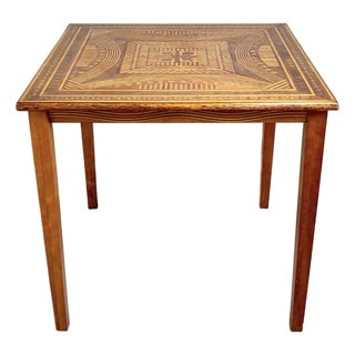 Mid 20th Century Game Table With Card Icon Inlay For Sale