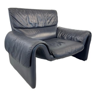 Dark Blue Black De Sede Ds 2011 Leather Armchair For Sale