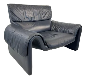 Dark Blue Black De Sede Ds 2011 Leather Armchair