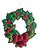 Hanging Holly Wreath with Bow Ekkolight 24"H For Sale