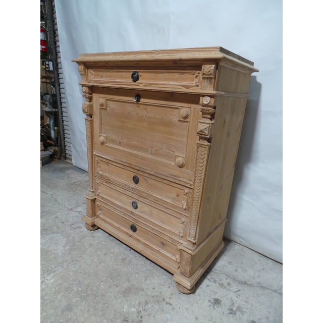 Wood Swedish Gustavian Drop Front Desk For Sale - Image 7 of 15