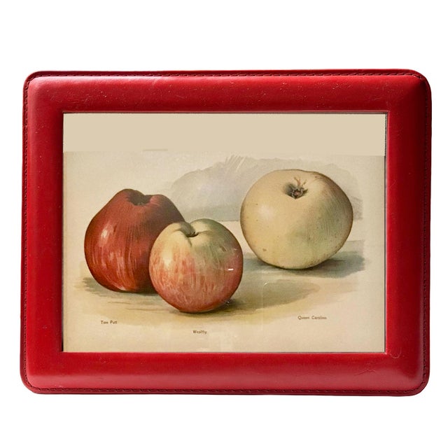 Contemporary Vintage Spanish Red Leather Rectangular Table Picture Frame With Easel Back For Sale - Image 3 of 6