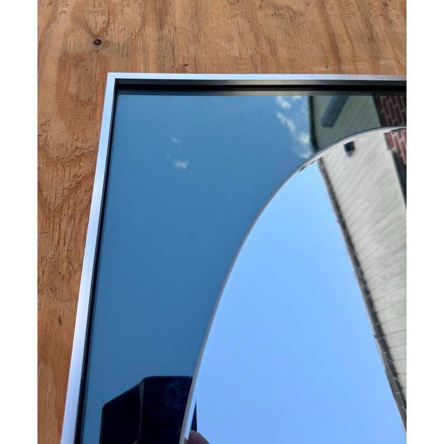 Vintage Modern Knitter Duro Gebreveteerd Brevete Designer Mirror Framed Oval Mirror For Sale - Image 4 of 11