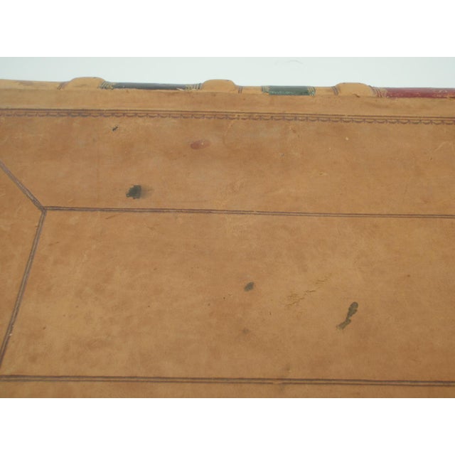 Tan Antique Extra Large Leather Bank Ledger Cooperstown Ny 1879-80 For Sale - Image 8 of 14