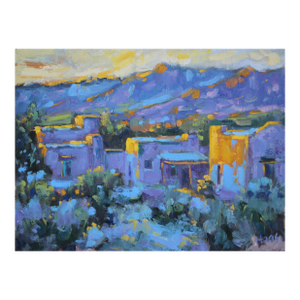Evening in New Mexico, Expressionist Oil Painting Sunset