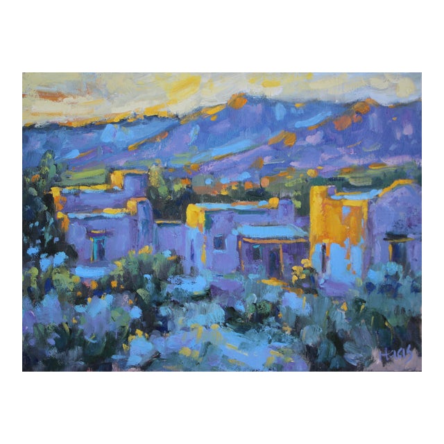 Quiet Places Collection — Evening in New Mexico (12″ H × 16″ W, Original Oil on Linen Panel) For Sale