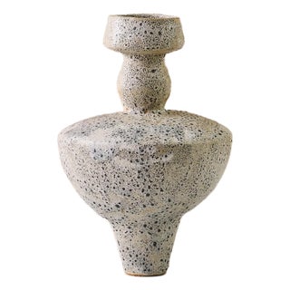 Sculptural "Lydion Granito" Stoneware Vase by Canoa Lab for TRNK in Speckled Gray For Sale